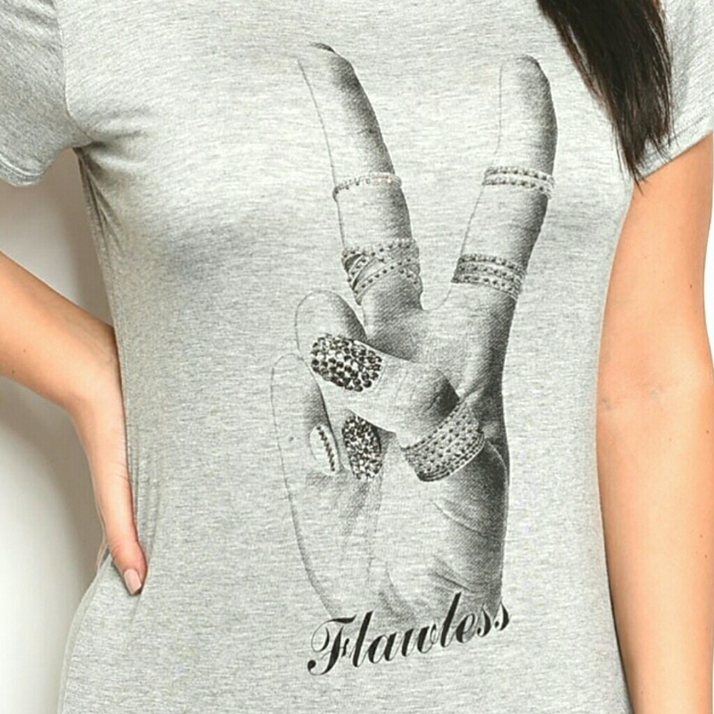 Graphic Print T-Shirt Rhinestone Mini Dress - Picture 1 of 5
